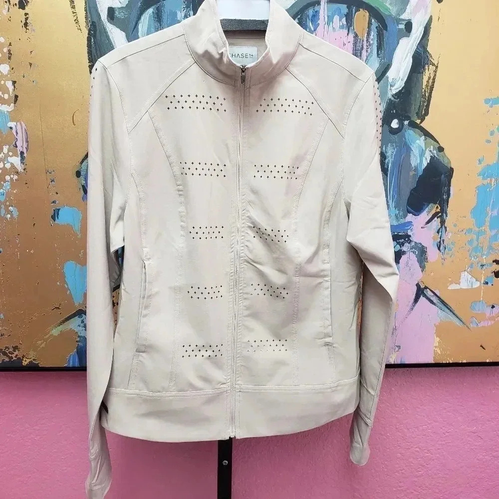 Chase 54 Lightweight Tan Golf Jacket Size Small